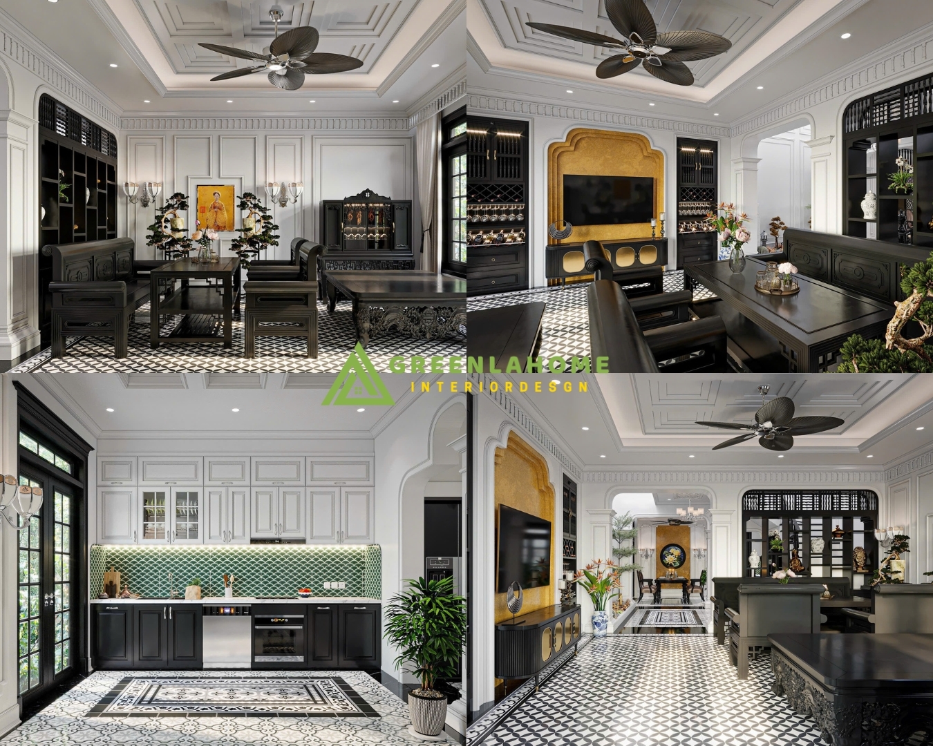 Thiết kế nội thất nhà phố trên 80m2 sang trọng hiện đại Ms Linh Tây Hồ - Greenlahome