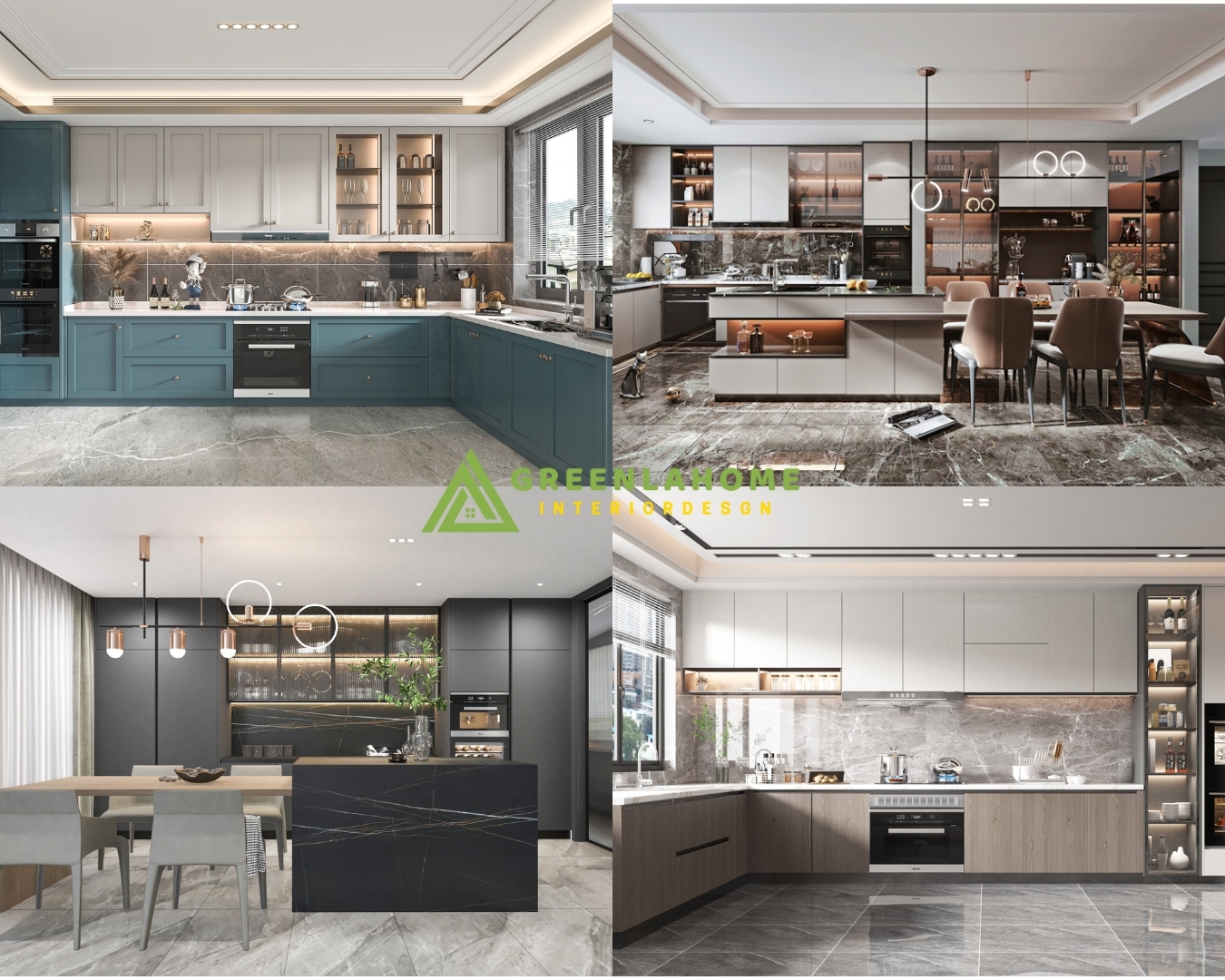 Không gian bếp nhà phố tiện nghi, ấm cúng với tủ bếp gỗ công nghiệp - Greenlahome