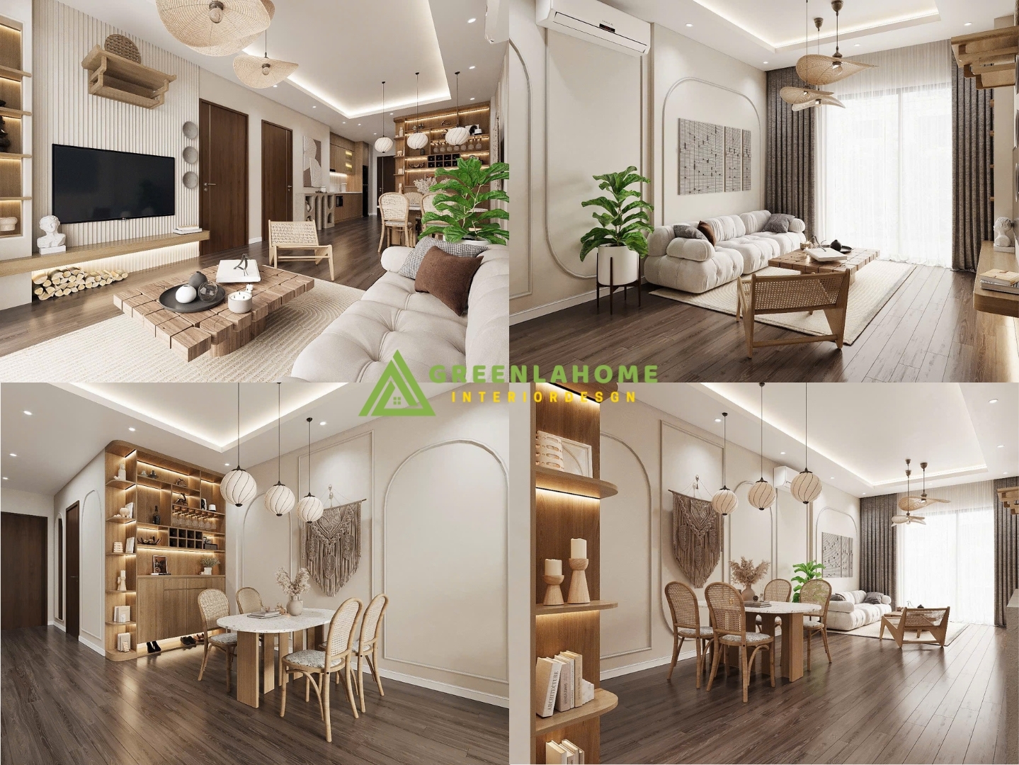 Thiết kế nội thất căn hộ 2 phòng ngủ cho Ms Linh tại Vinhome SmartCity phong cách Scandinavian