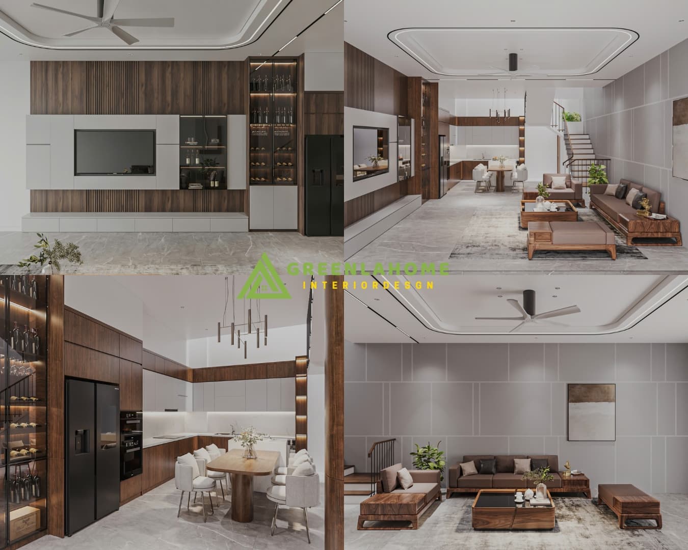 Greenlahome tối ưu không gian nội thất nhà phố 95m2 3 tầng Mr Đạt Ứng Hòa