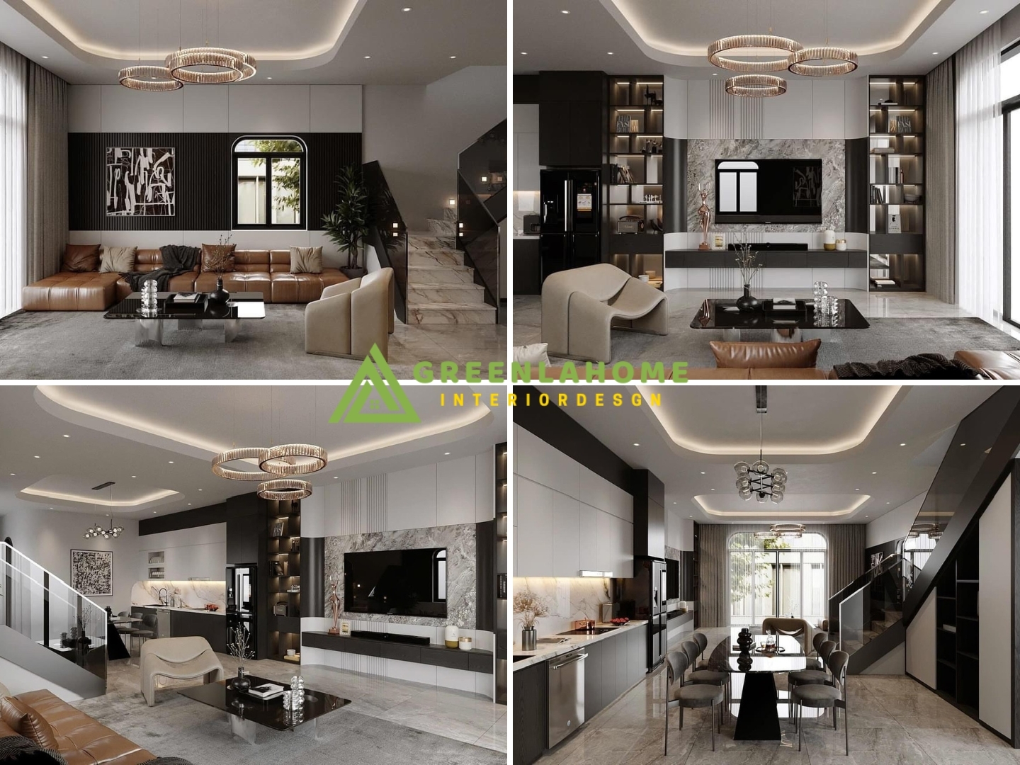 Không gian nội thất nhà phố 75m2 Tây Mỗ tiện nghi sau khi thi công trọn gói - Greenlahome