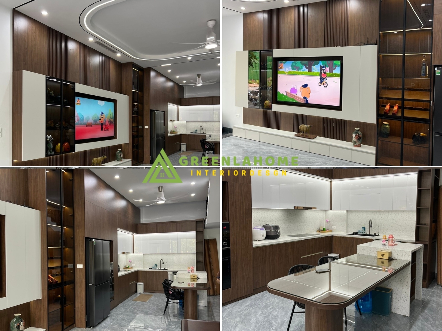 Hình ảnh thực tế thi công hoàn thiện nội thất nhà phố 3 tầng Mr Đạt - Greenlahome