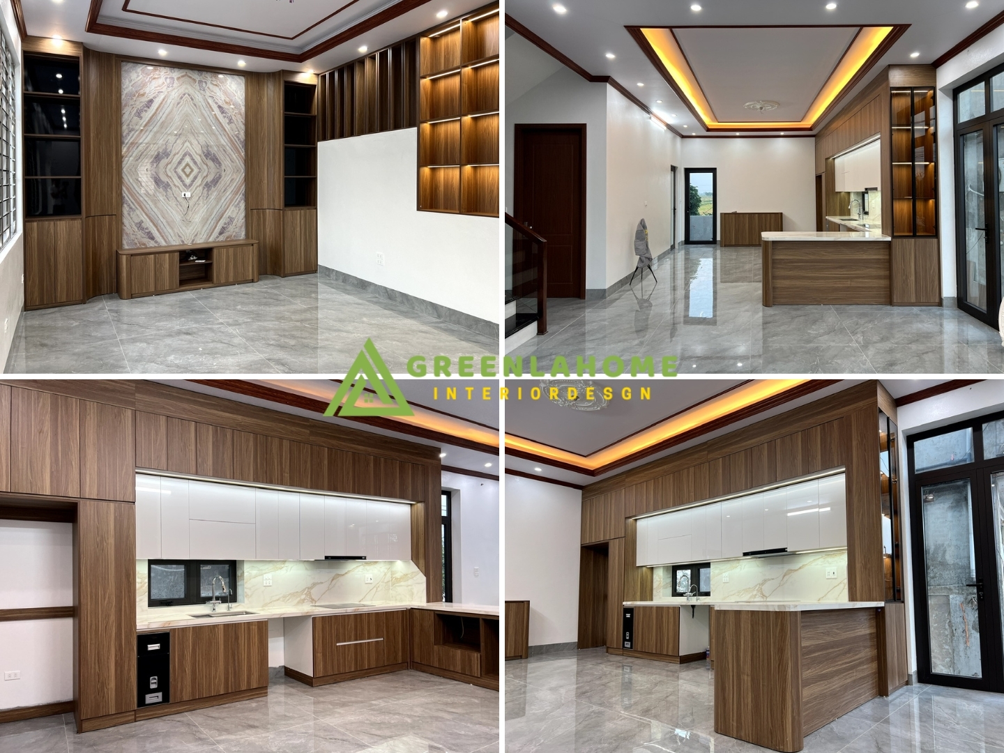 Hoàn thiện nội thất gỗ công nghiệp nhà vườn 120m2 Mr Đô tại Gia Lâm - Greenlahome